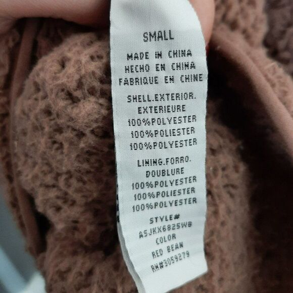 Altar'd State Sherpa Fleece Pullover in Brown sz S - Picture 7 of 7